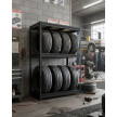 Metalowy regał na opony THORAX TYRE, 1770x1200x600 mm, 2+1 półki, 100 kg, czarny - TechViking #5
