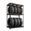 Metalowy regał na opony THORAX TYRE, 1770x1200x600 mm, 2+1 półki, 100 kg, czarny - TechViking #1